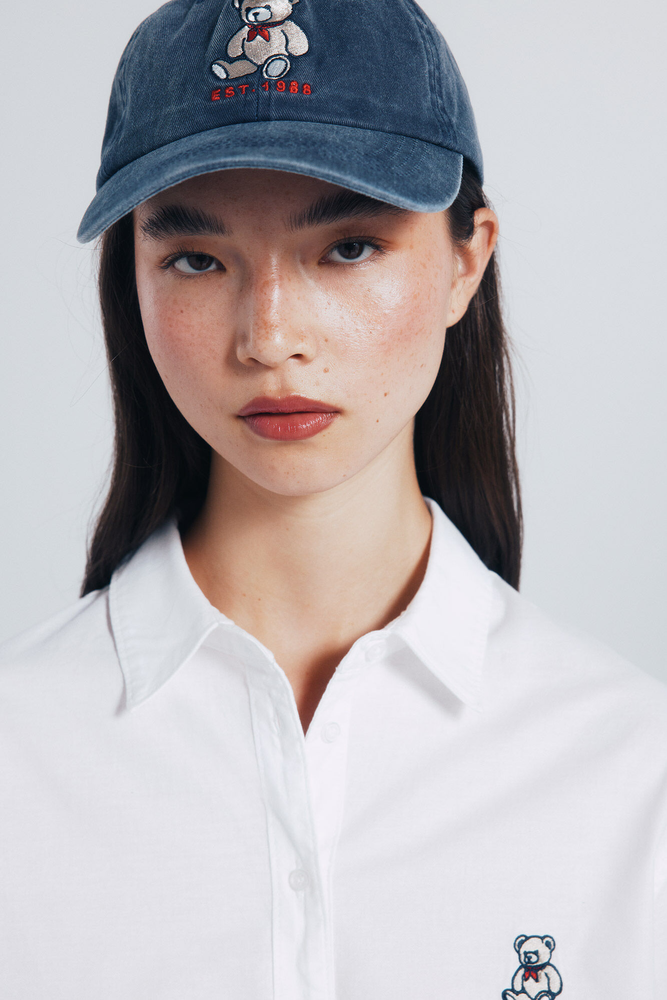 Springfield Camisa oversized bordado osito natural