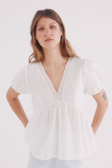 Springfield Blusa escote lace café