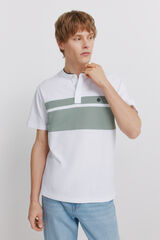 Springfield Polo de piqu&eacute; cuello mao bloque de color slim fit verde
