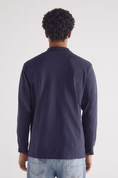 Springfield Polo piqué  manga larga azul