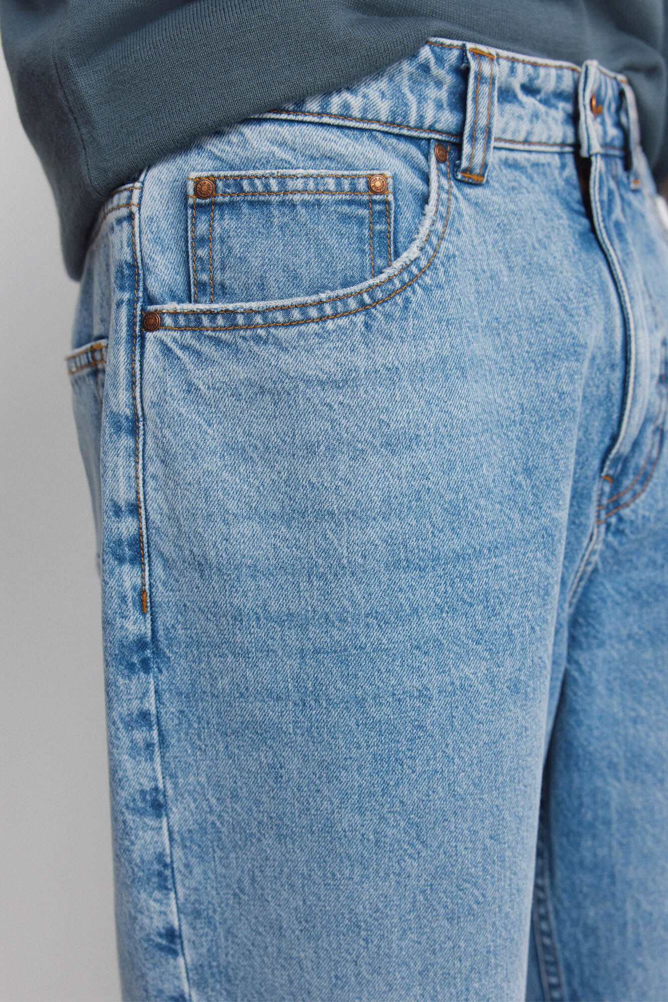 Springfield Jeans sobretintado wide leg azul