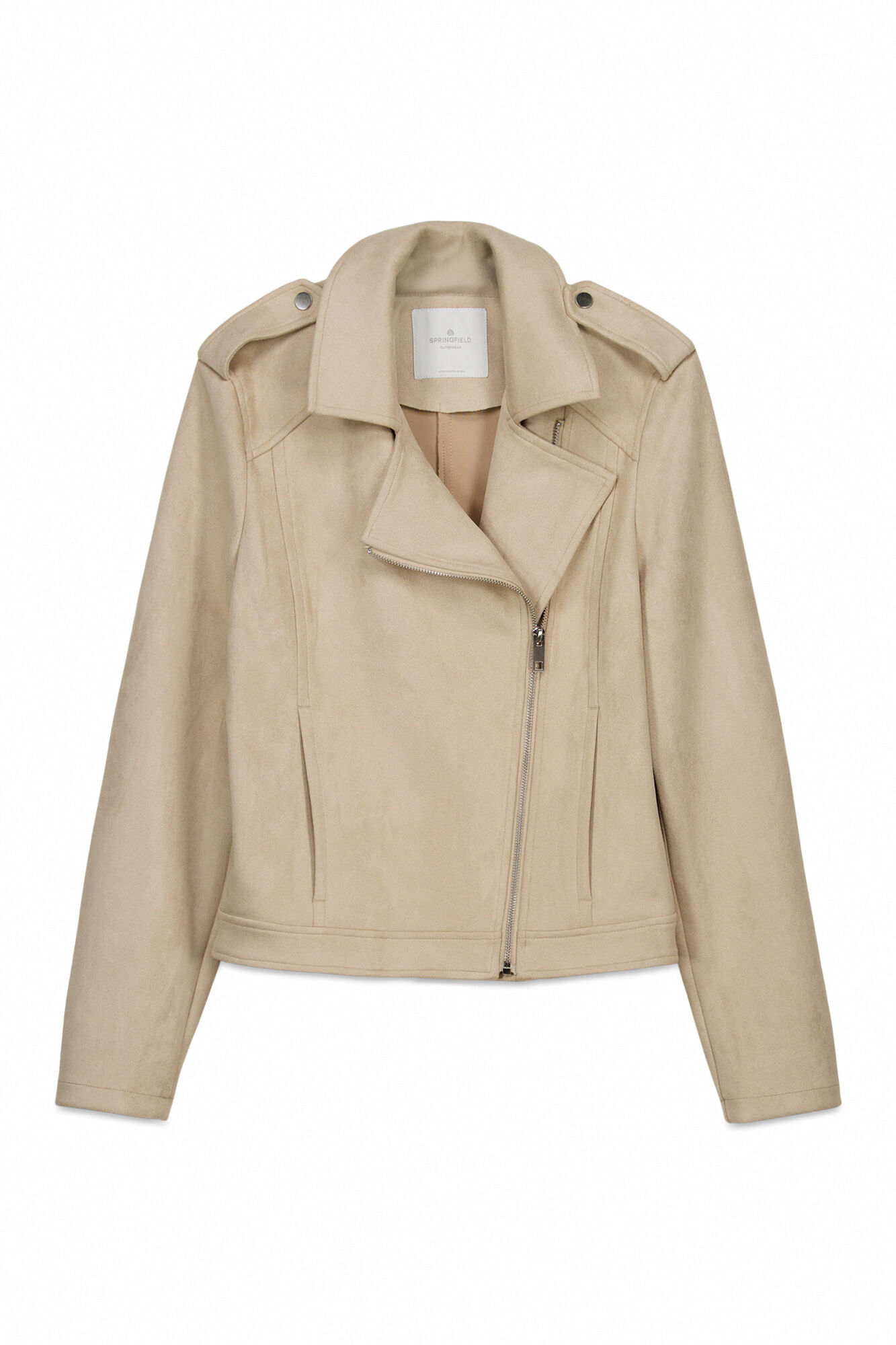 Springfield Chamarra de ante con trabillas para los hombros estampado