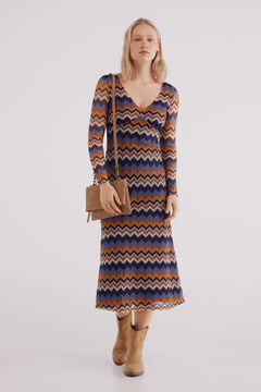 Springfield Vestido zigzag crochet marino