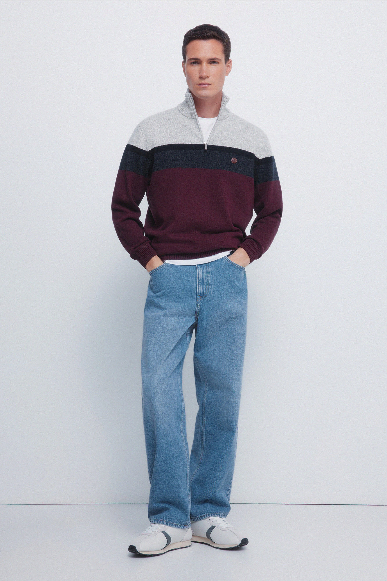 Springfield Jersey con cierre y bloques de color naranja