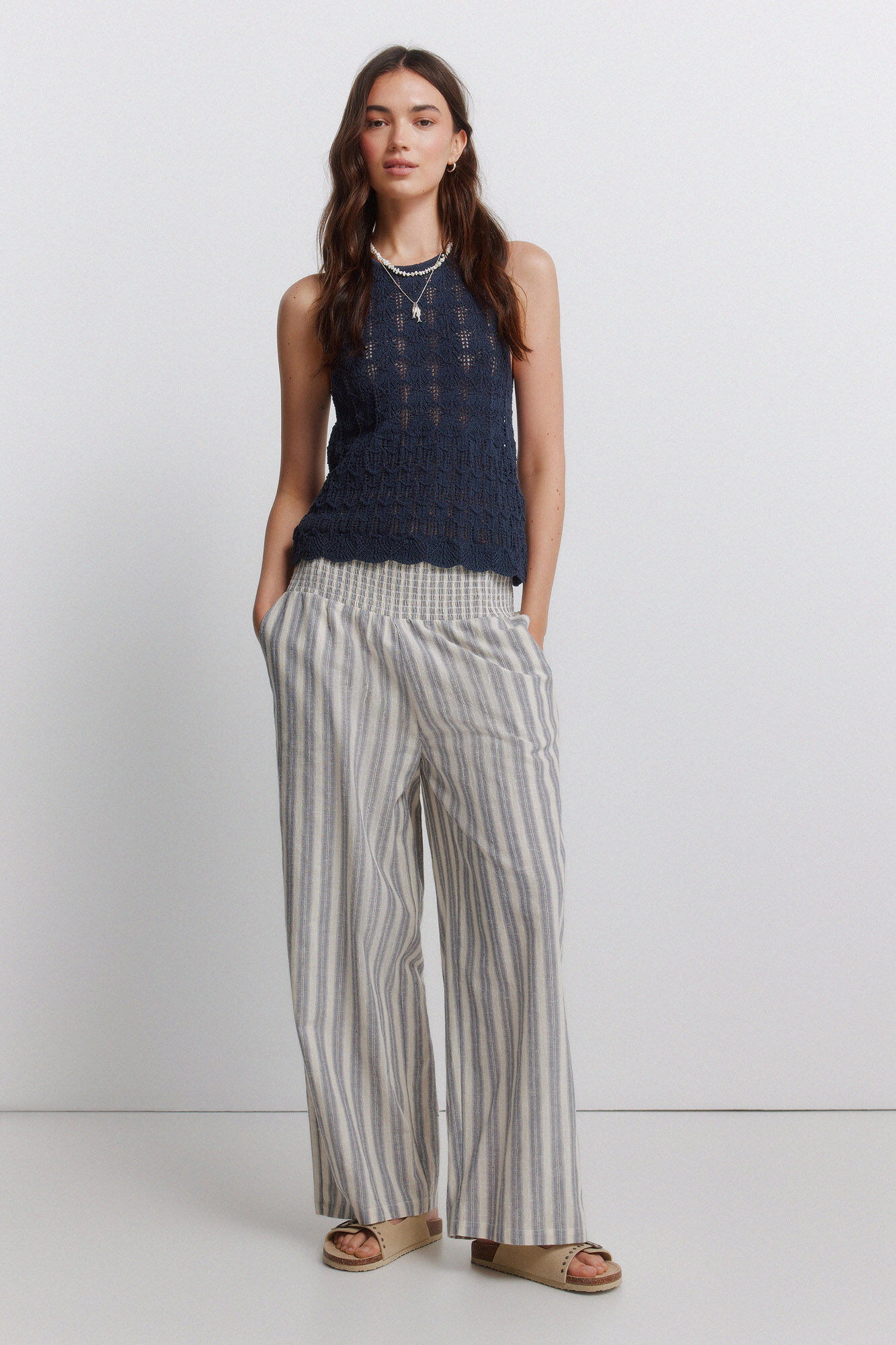 Springfield Pantal&oacute;n ancho de rayas