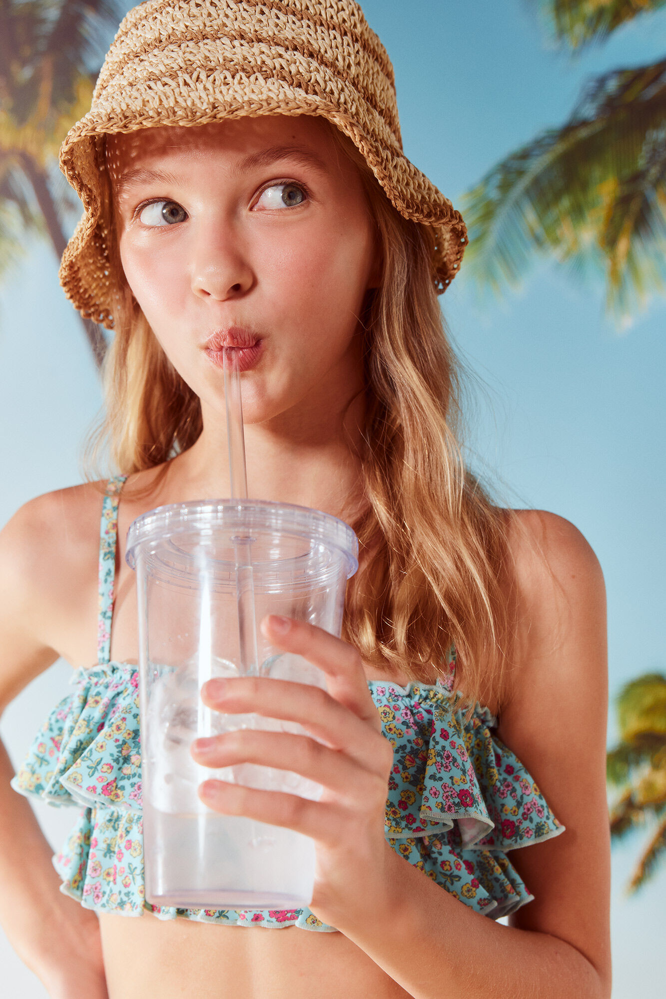 Springfield Kids Bikini de flores para ni&ntilde;a verde