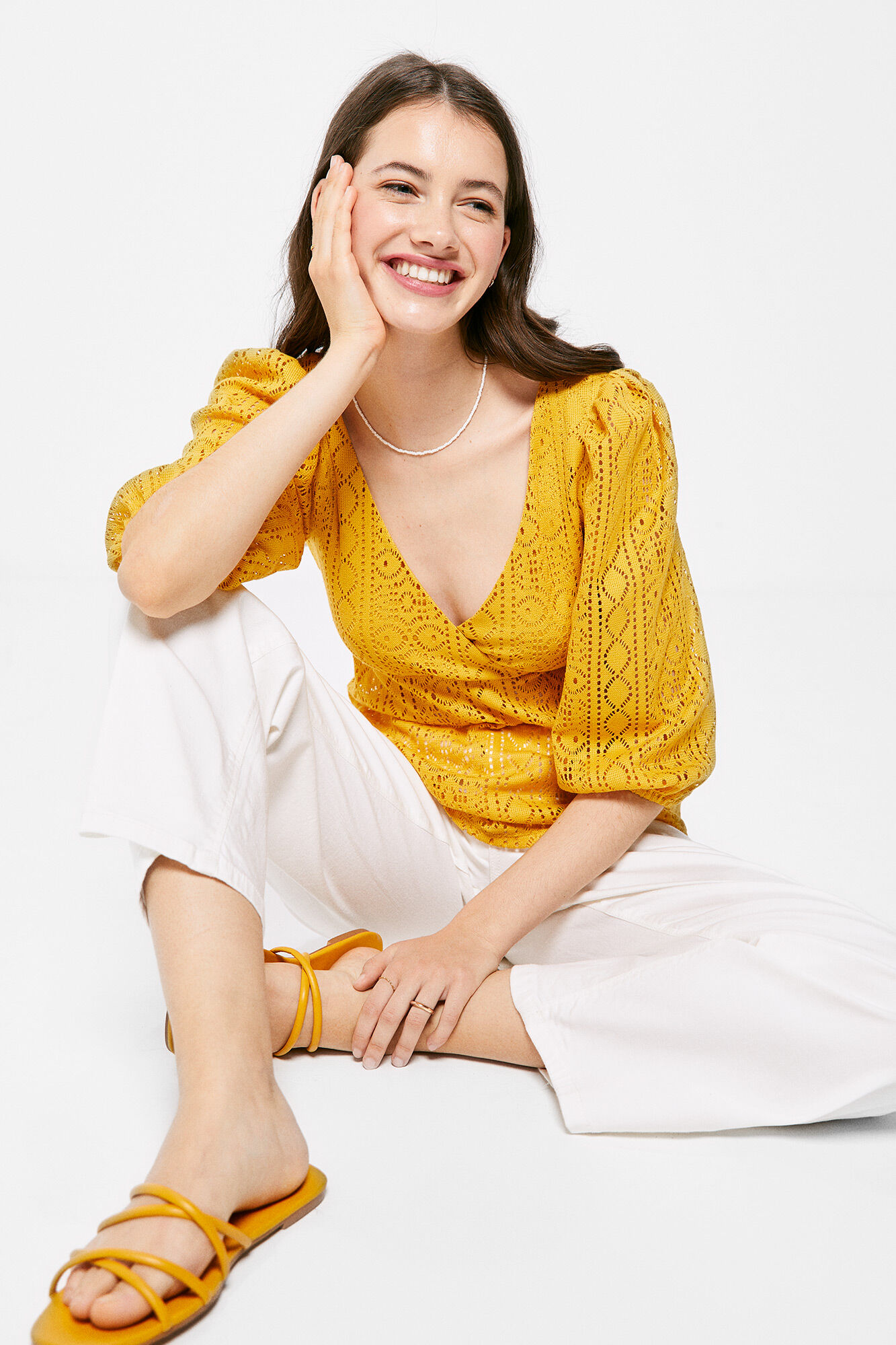 Springfield Playera Crochet estampado