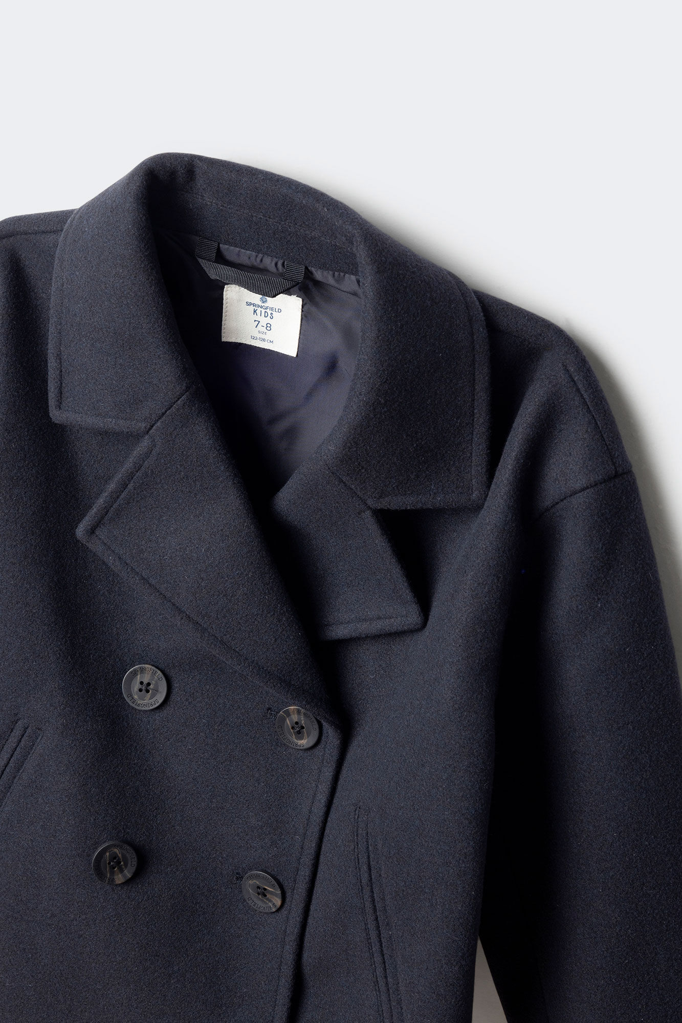 Springfield Kids Chamarra short de tela para ni&ntilde;a azul