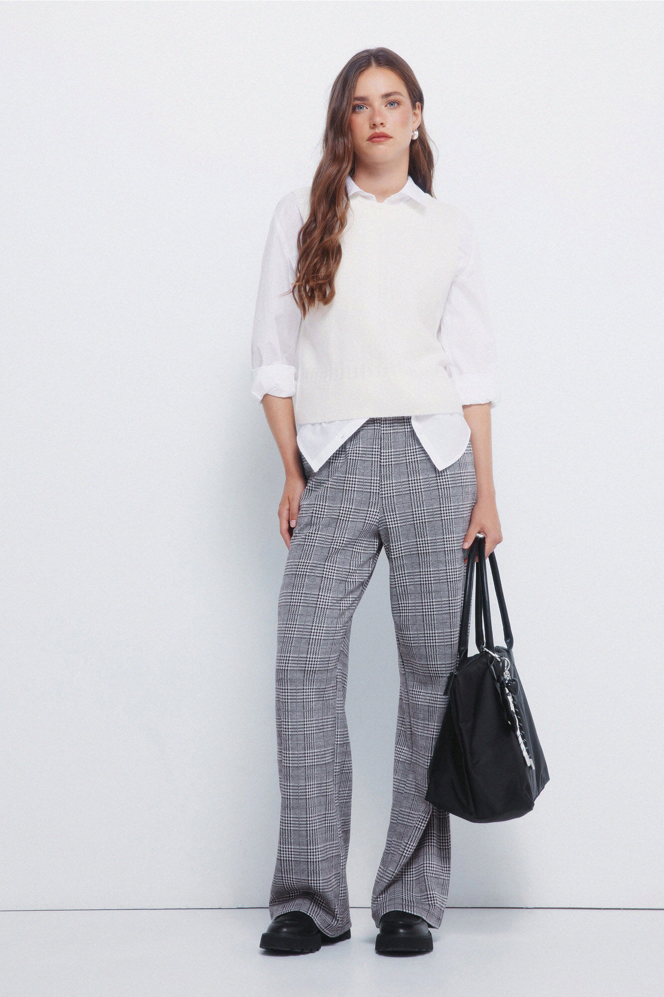 Springfield Chaleco tejido con trenzas marfil