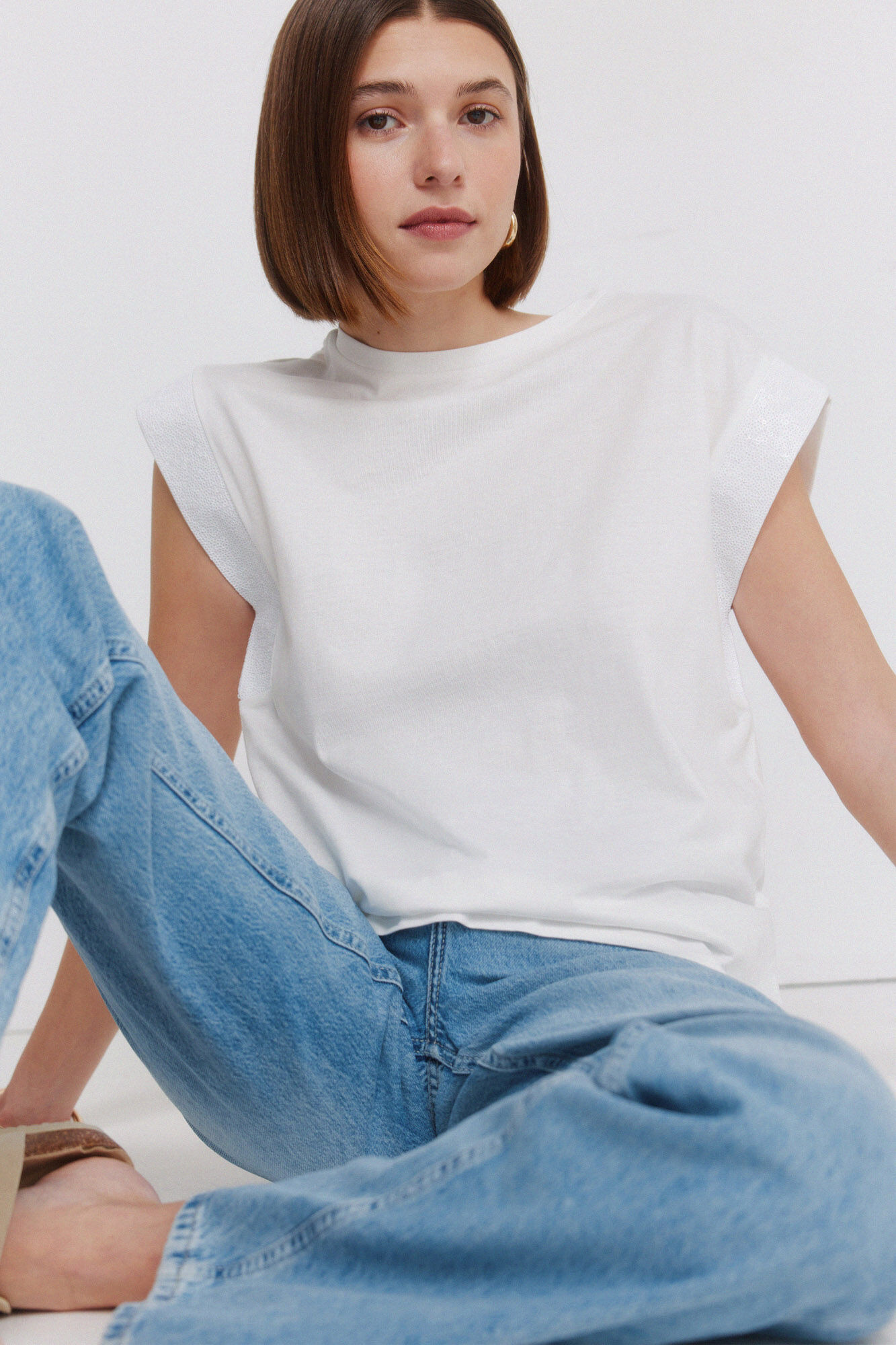 Springfield Playera de manga corta con lentejuelas