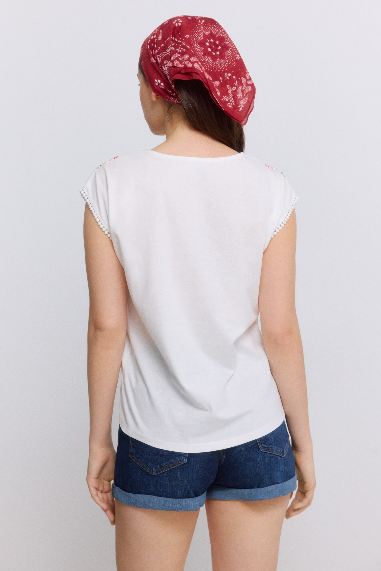 Springfield Playera sin mangas con bolitas blanco