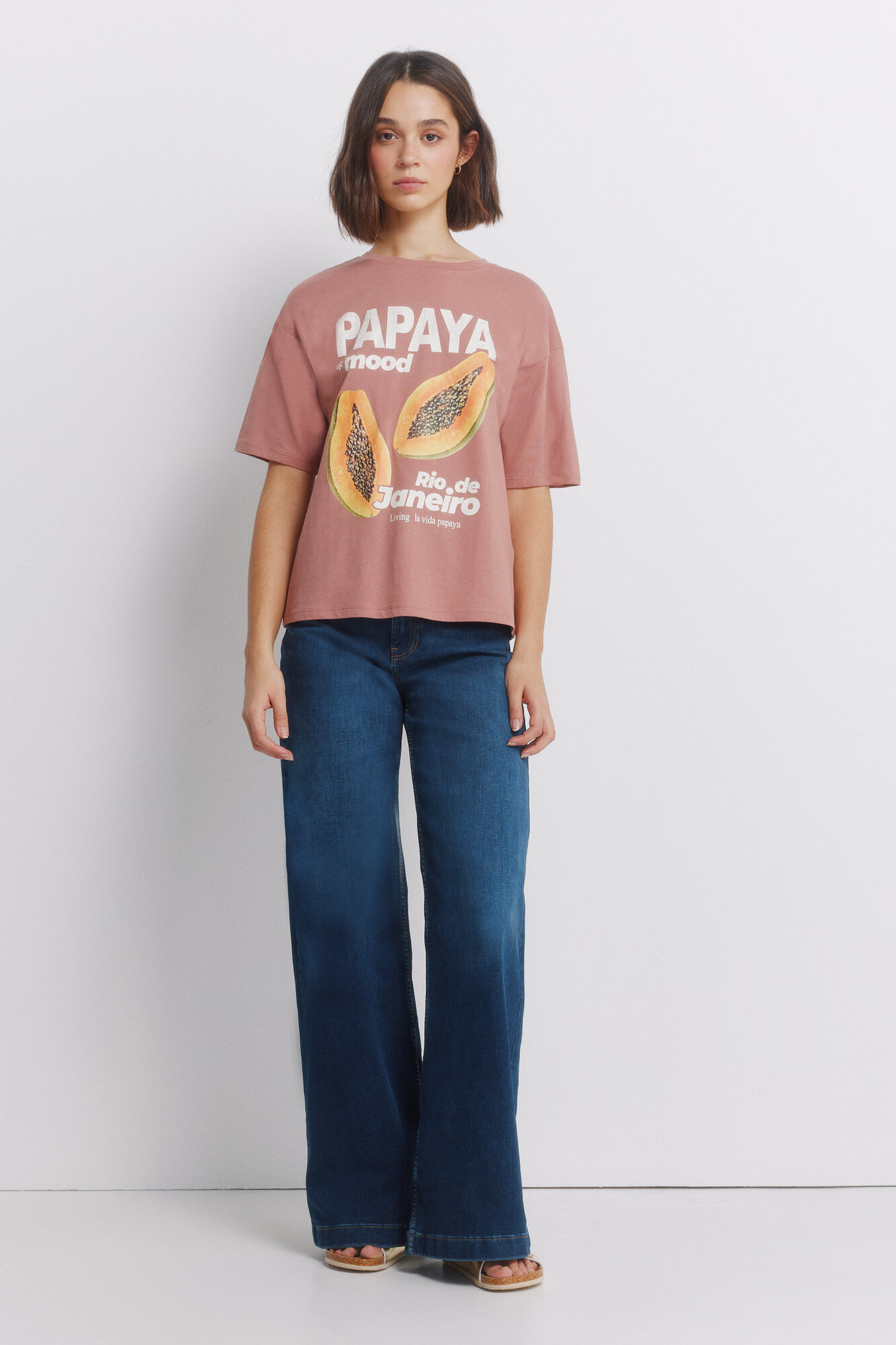 Springfield Playera manga corta tropical rosa