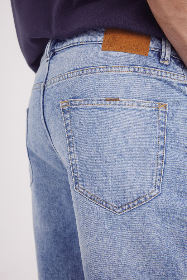 Springfield Bermudas denim lavado medio regular fit azul