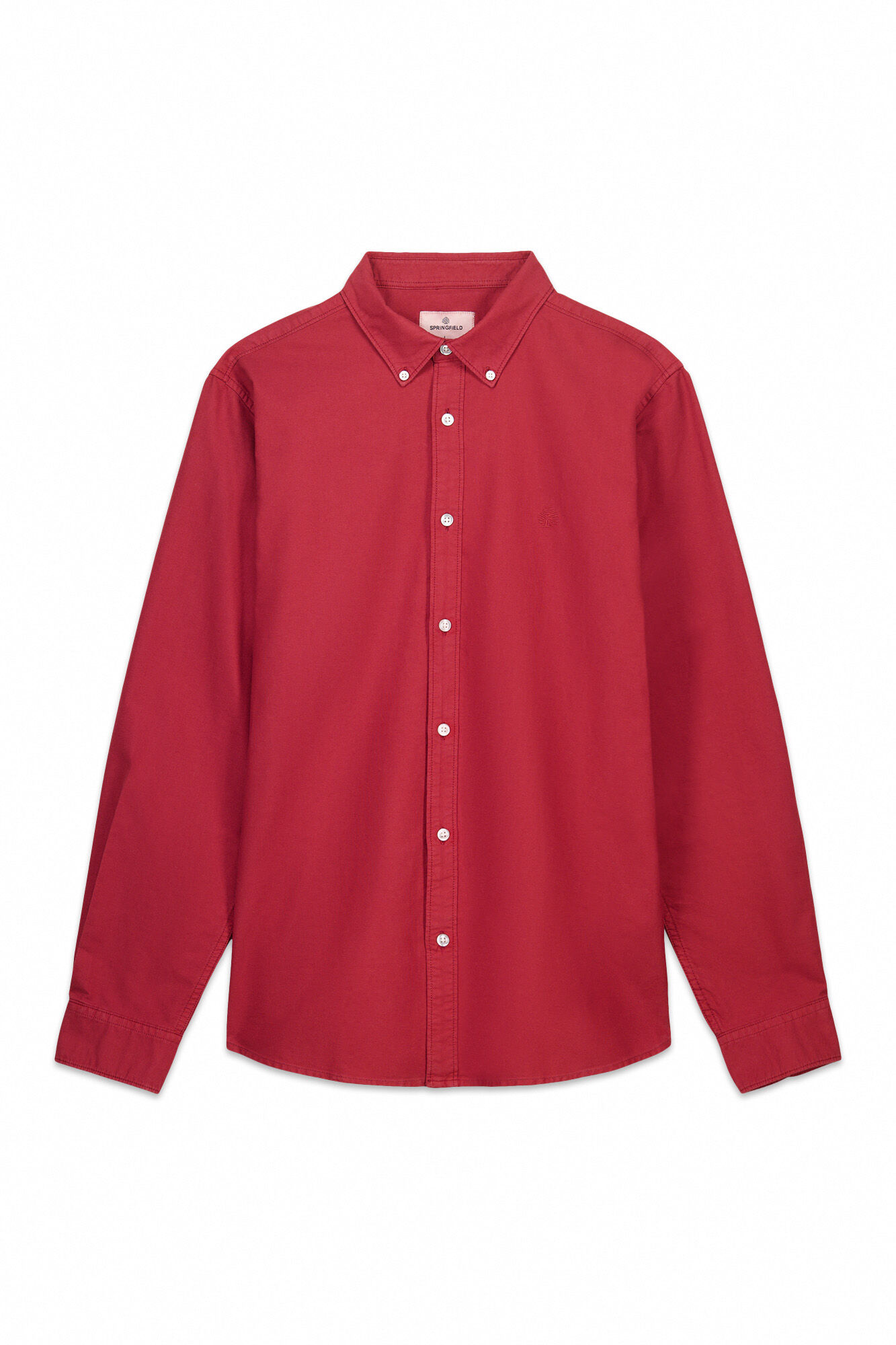 Springfield Camisa oxford te&ntilde;ida en prenda rojo