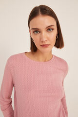 Springfield Playera Bimateria Estructura rosa