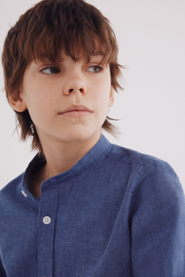 Springfield Kids Camisa lino niño azulado