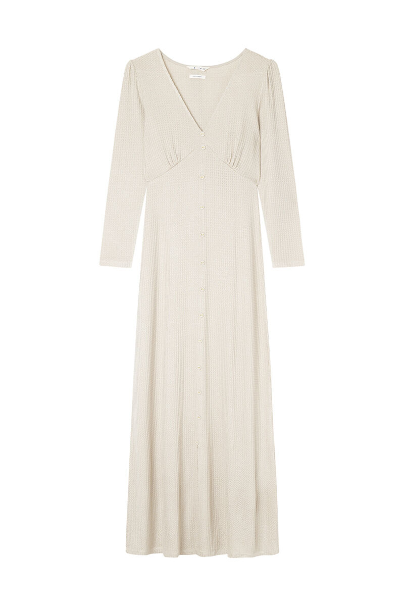 Springfield Vestido midi botones delantero estructura nude