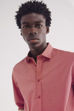 Springfield Camisa popelín micro print easy care rosa