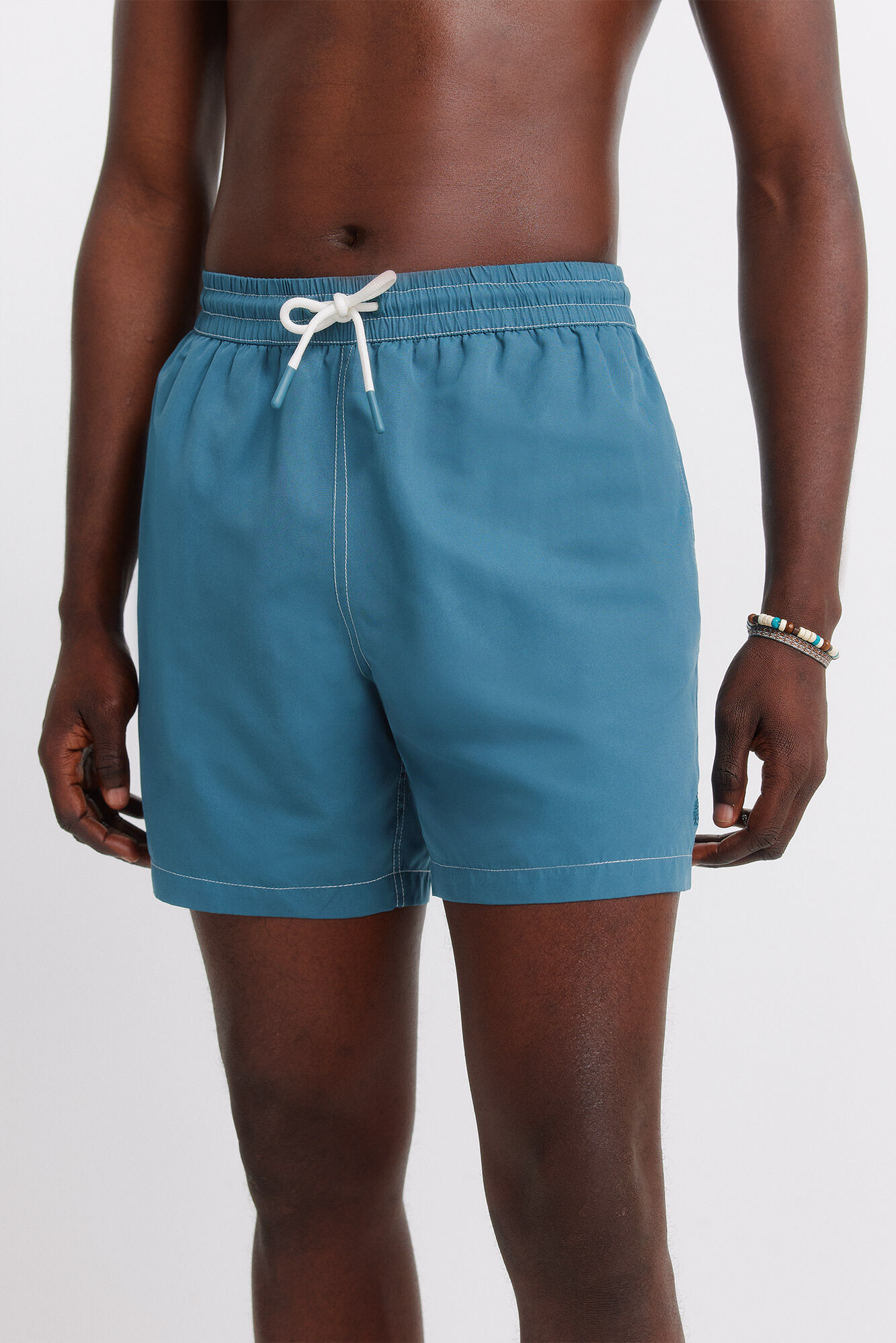 Springfield Traje de ba&ntilde;o liso con contrastes azul