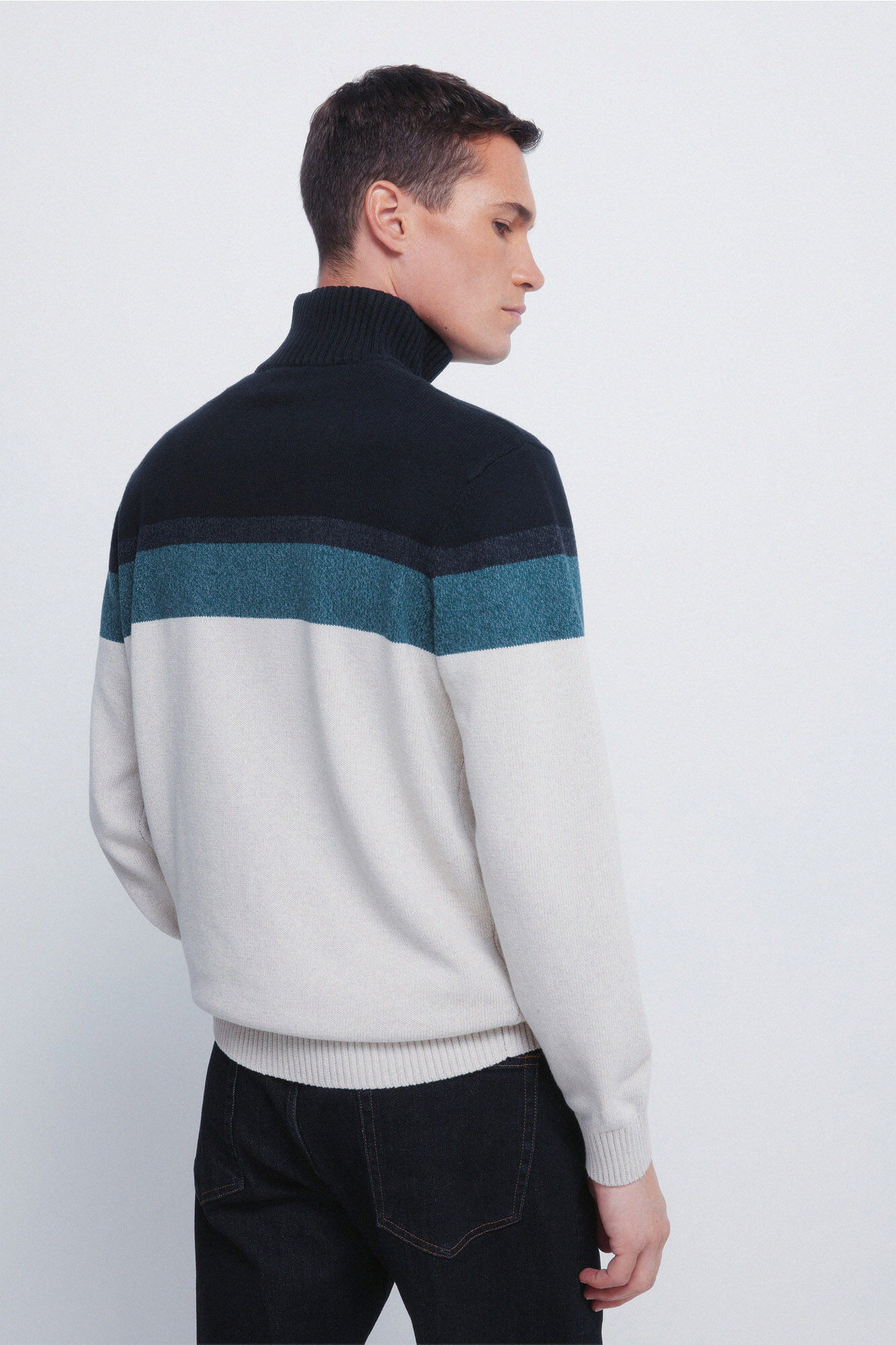 Springfield Jersey con cierre y bloques de color azul