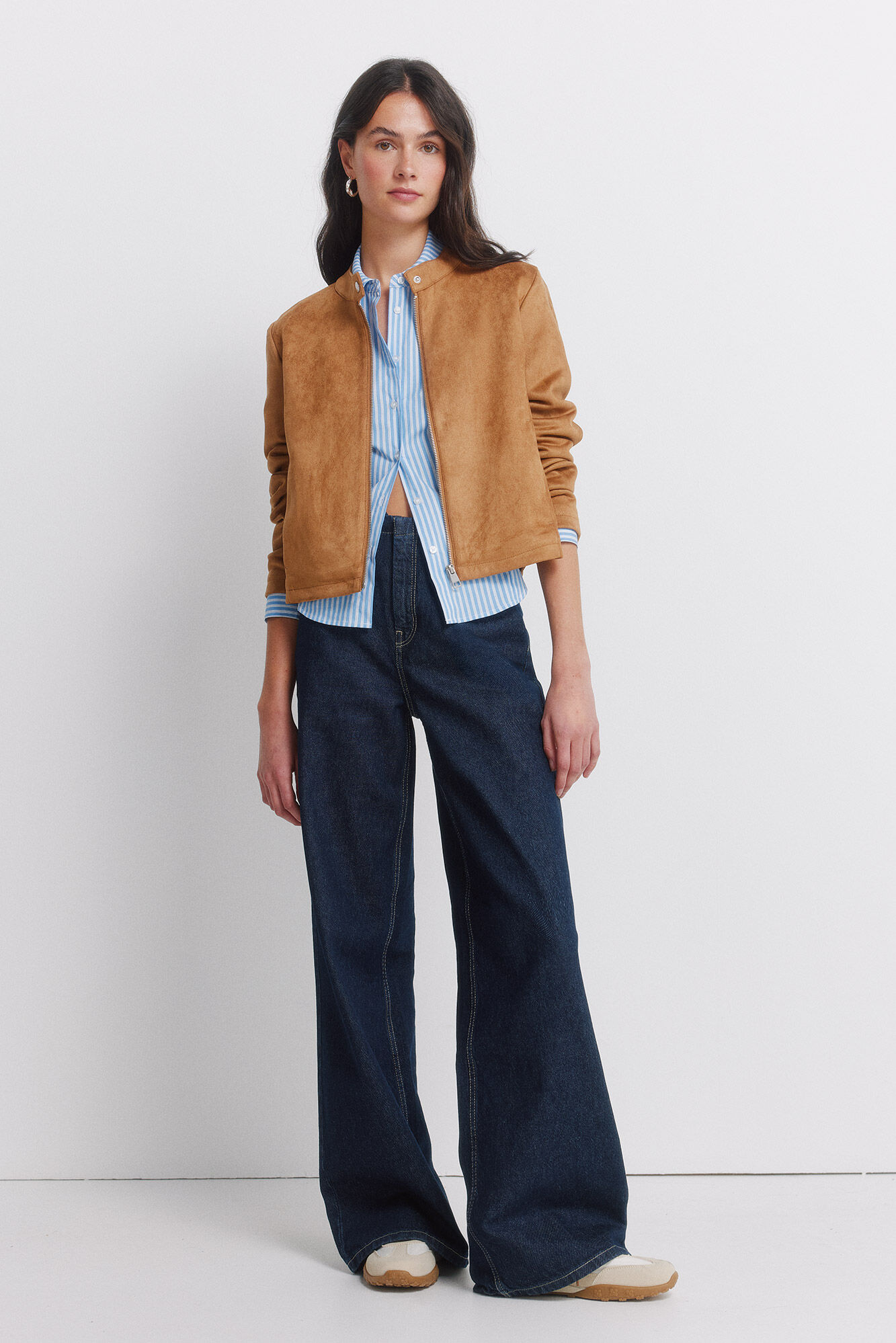 Springfield Chamarra corta de ante sint&eacute;tico nude