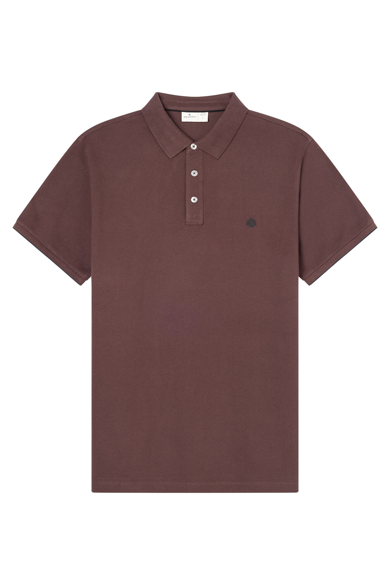 Springfield Polo piqu&eacute; de pu&ntilde;o de contraste slim fit p&uacute;rpura