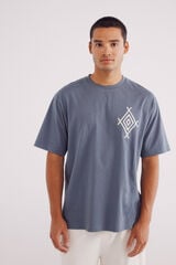 Springfield Playera bordado étnico azul