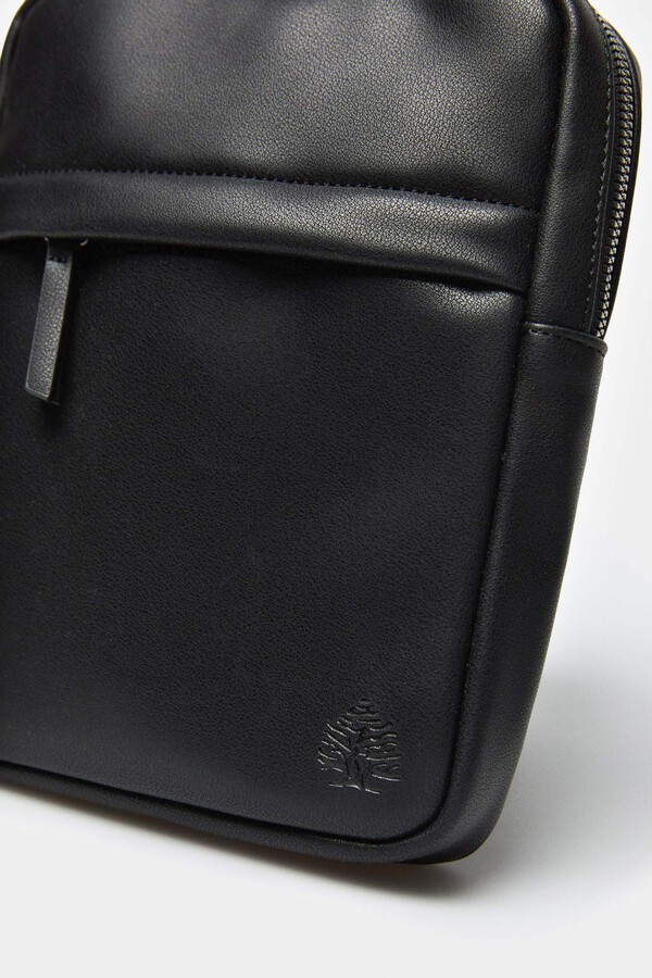 Springfield Bolso mediano cruzado efecto piel negro