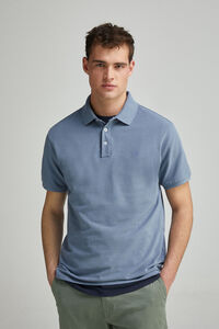 Springfield Polo piqué contraste tapeta slim fit azul