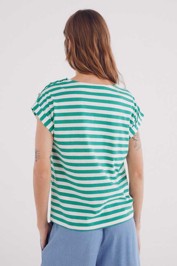 Springfield Playera "Daisy" rayas verde