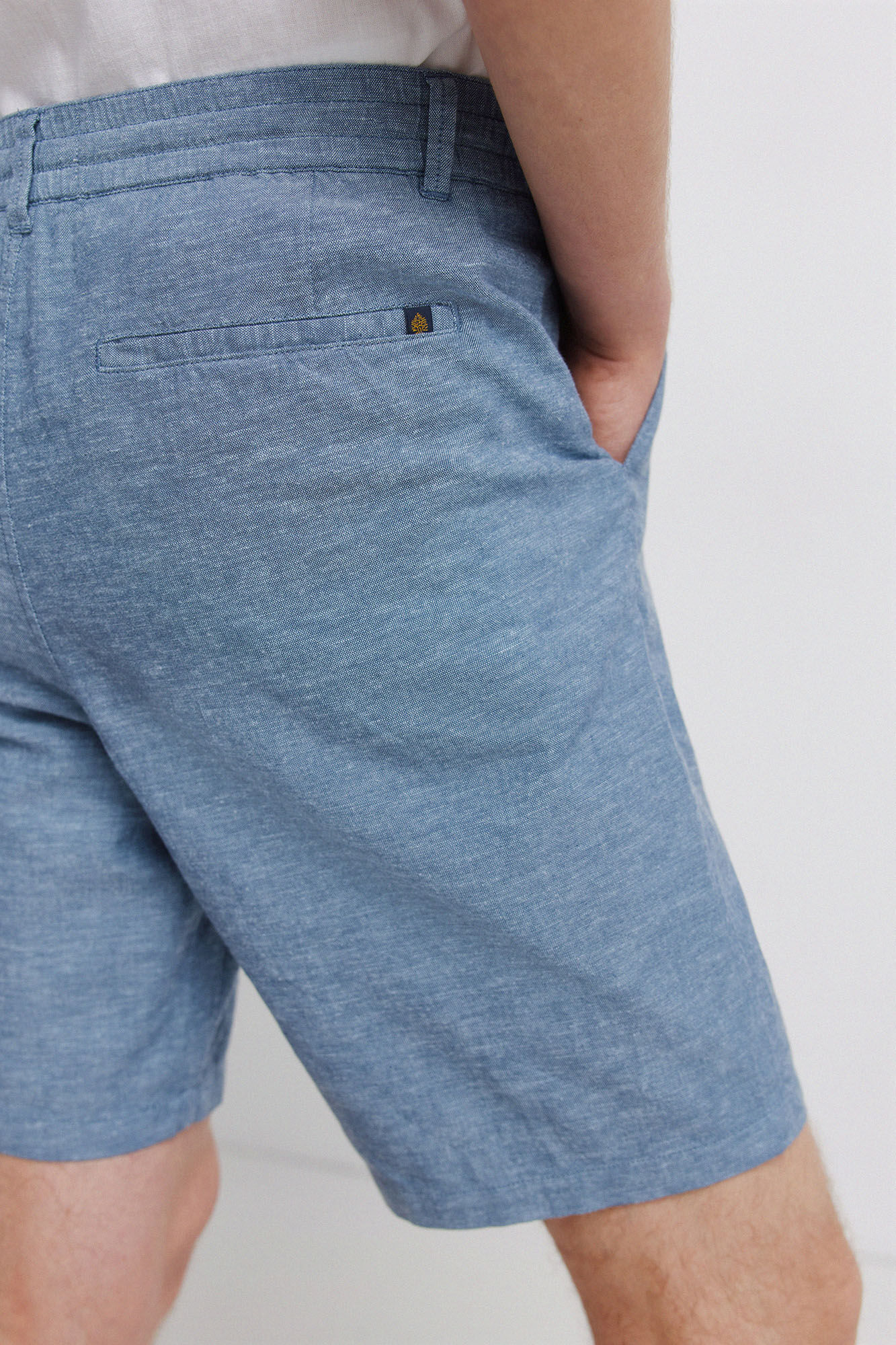 Springfield Bermudas de lino comfort slim fit azul