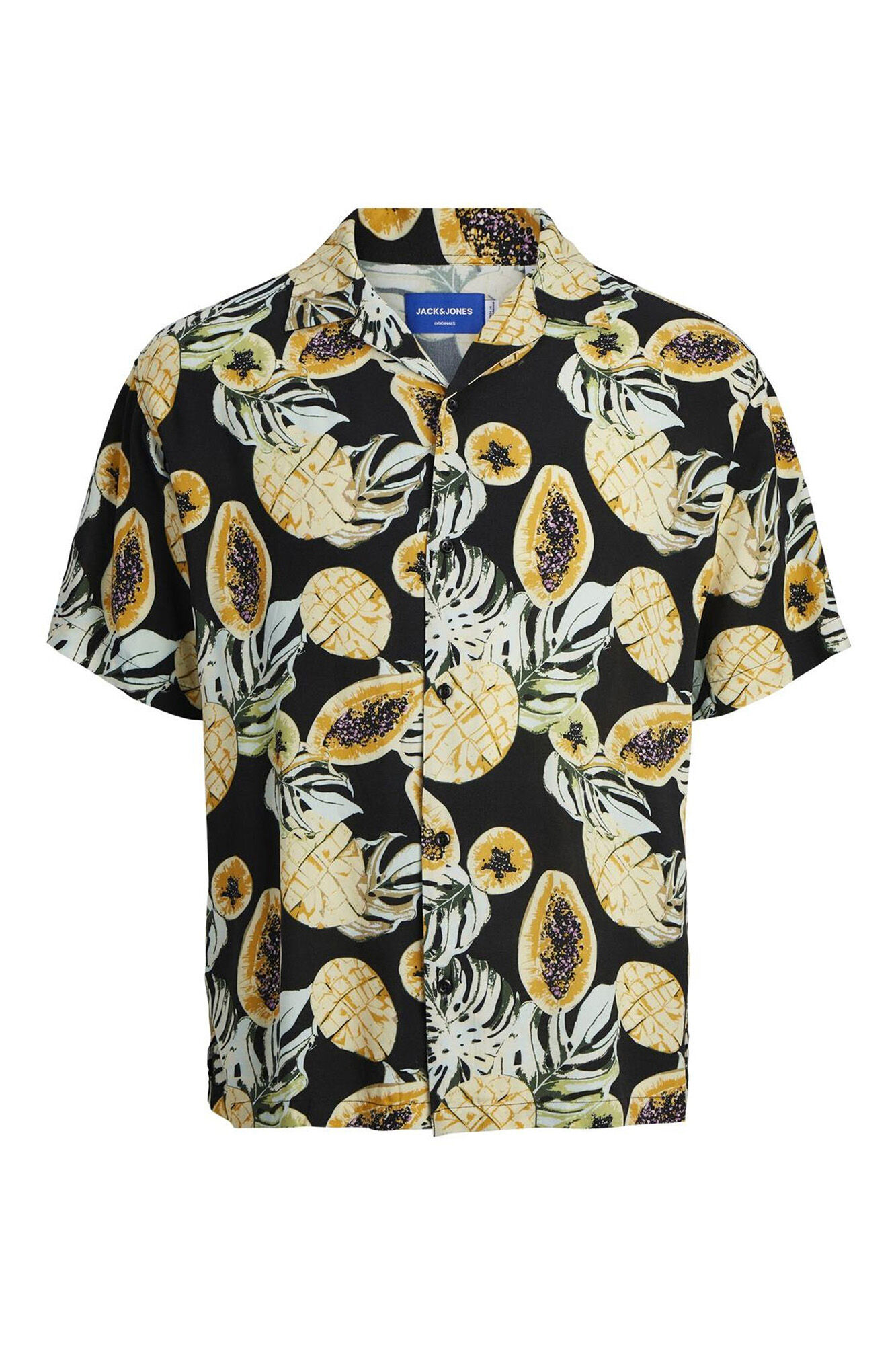 Jack & Jones Camisa relaxed fit estampada negro