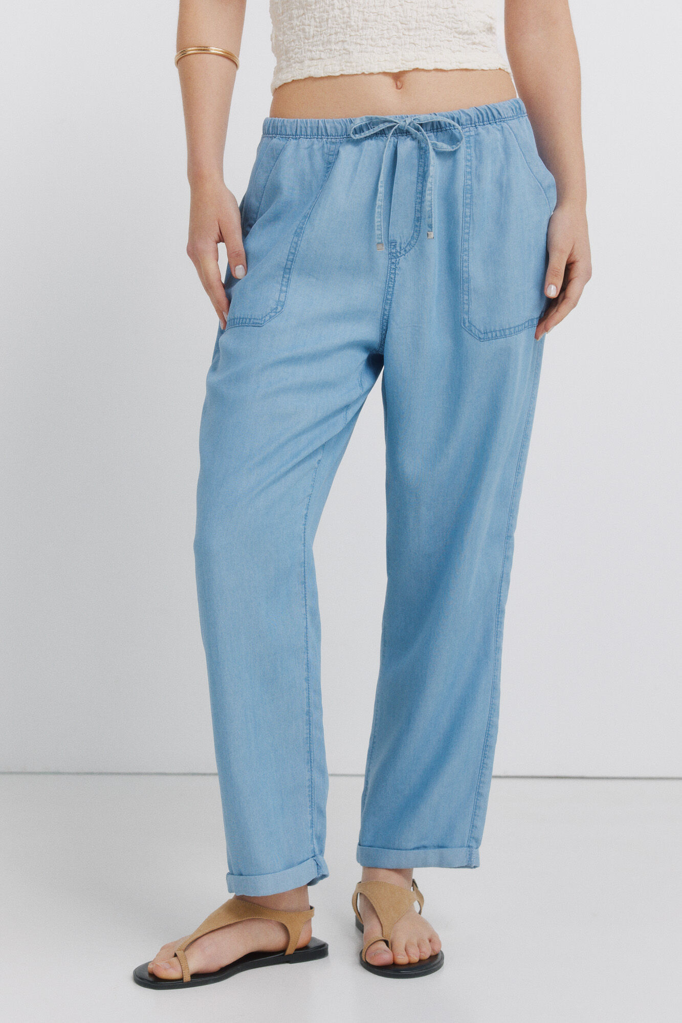Springfield Pantal&oacute;n jogger de tencel mezclilla