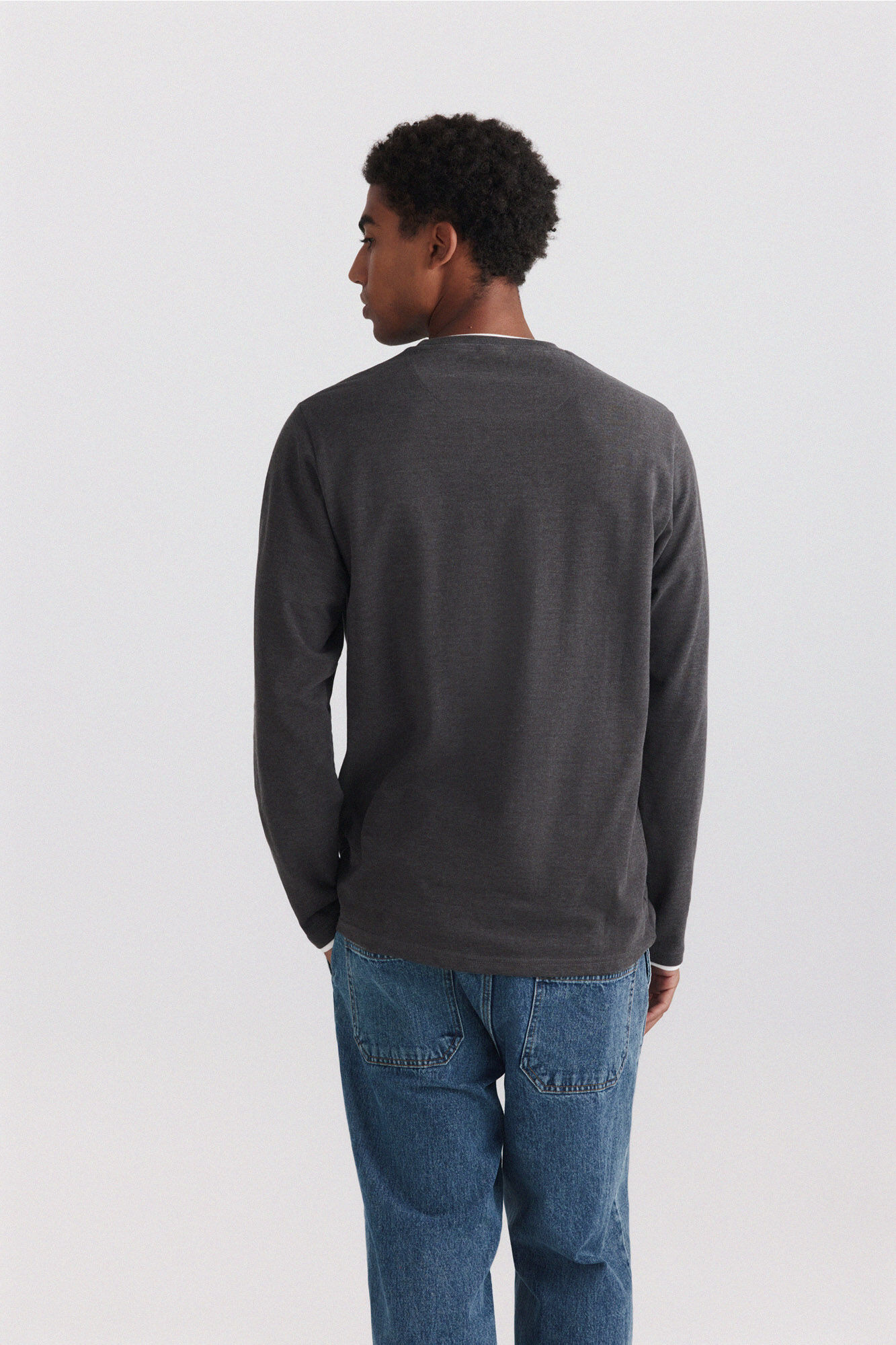 Springfield Playera manga larga doble cuello melange