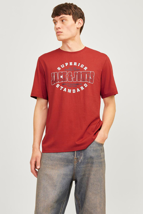 Jack & Jones Playera estándar fit rojo