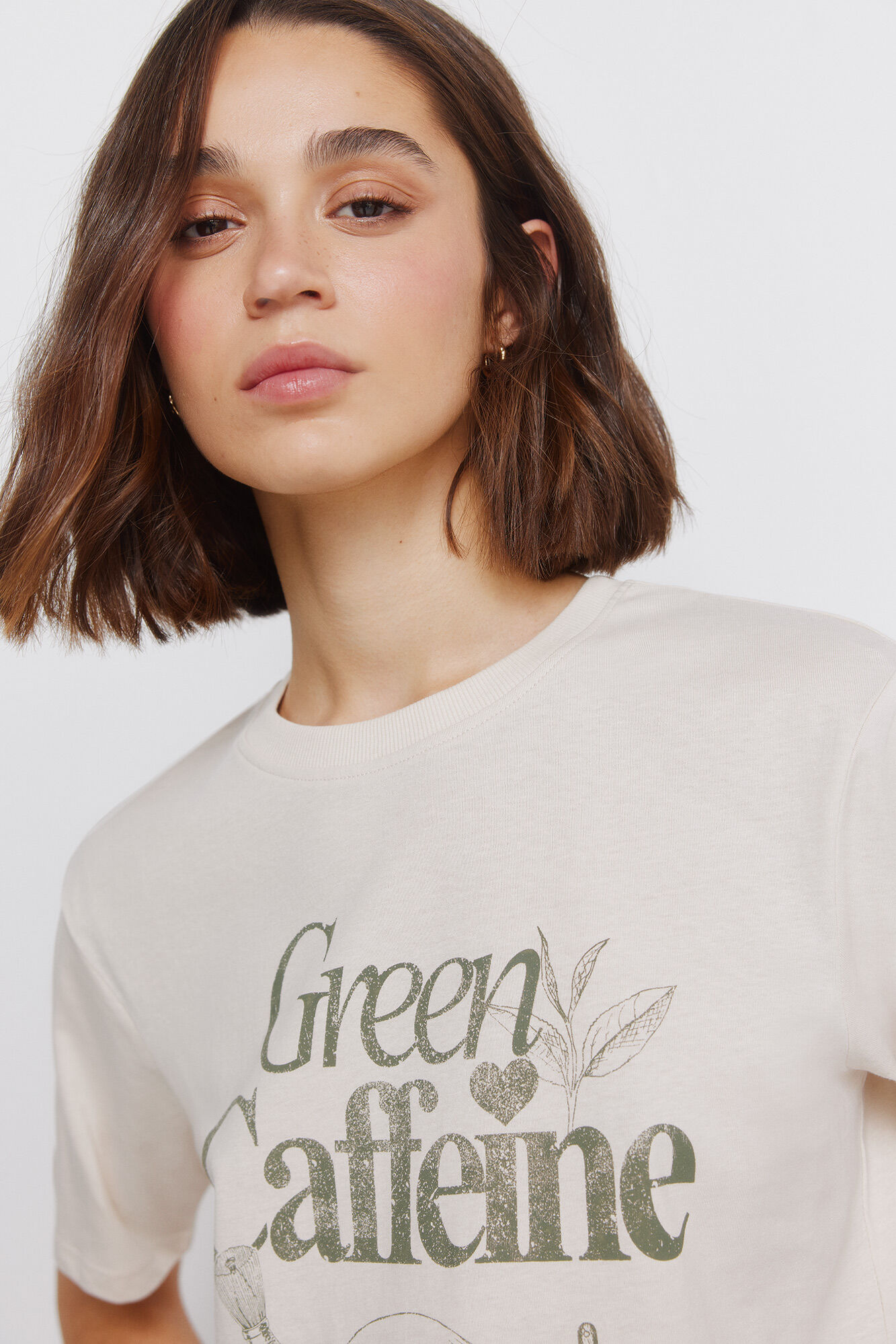 Springfield Playera manga corta "Le caf&eacute;" beige