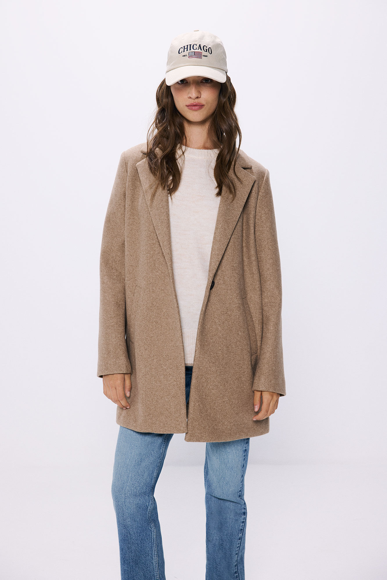 Springfield Abrigo recto solapa nude