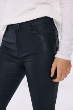 Springfield Pantalón kick flare encerado negro