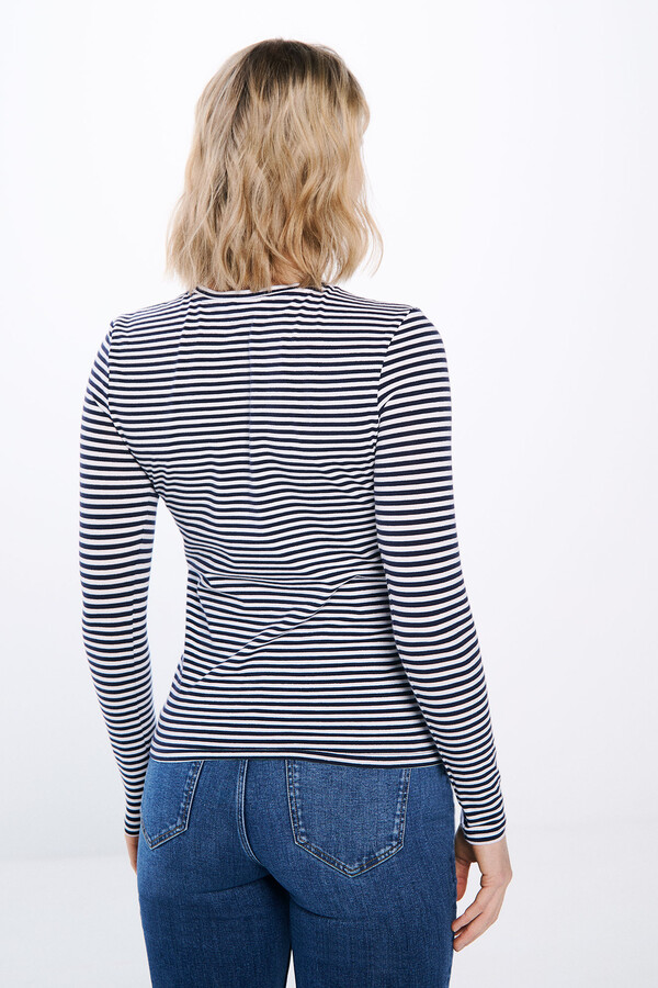 Springfield Playera entallada rayas lúrex marino