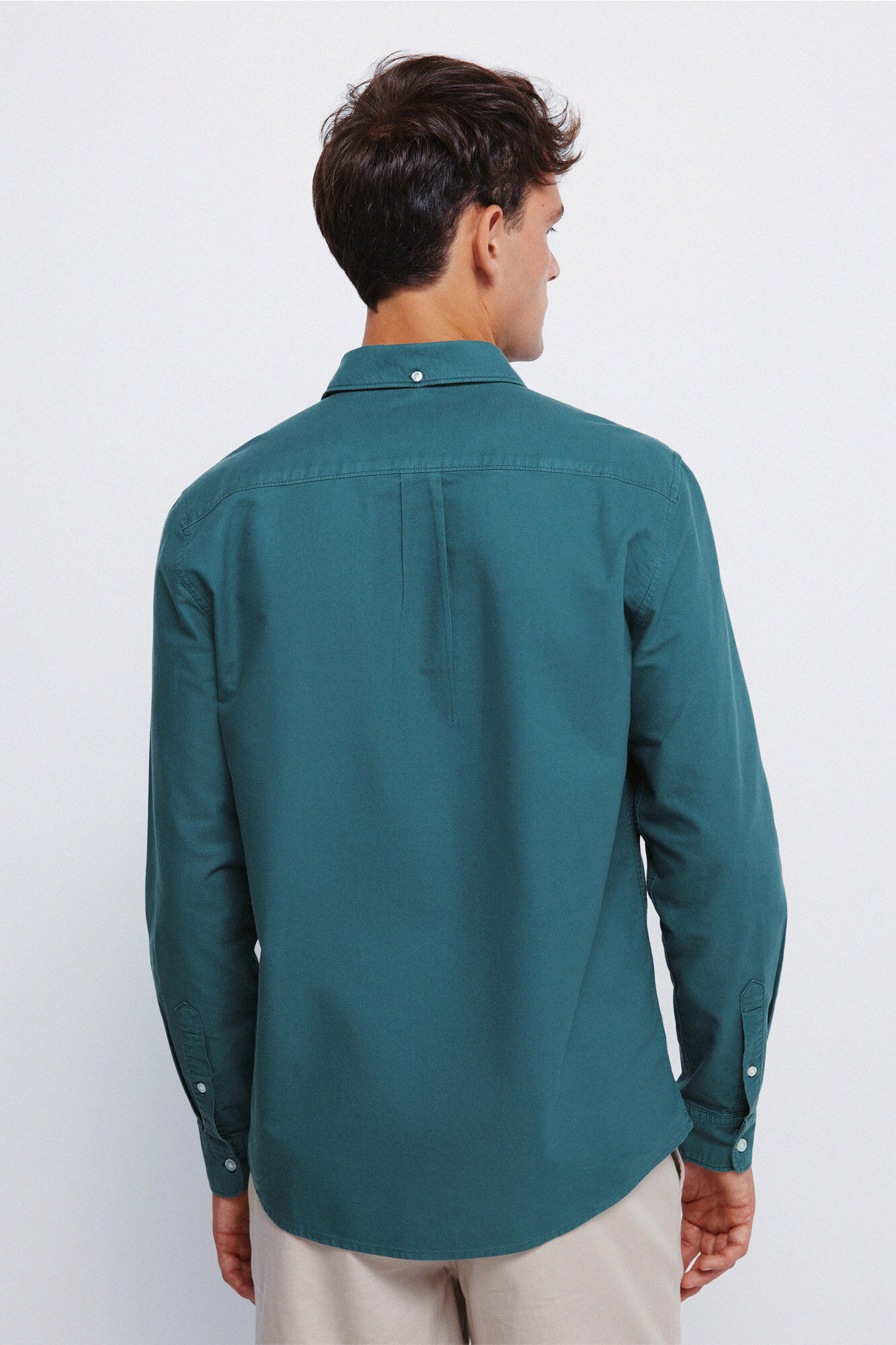 Springfield Camisa oxford te&ntilde;ida en prenda verde