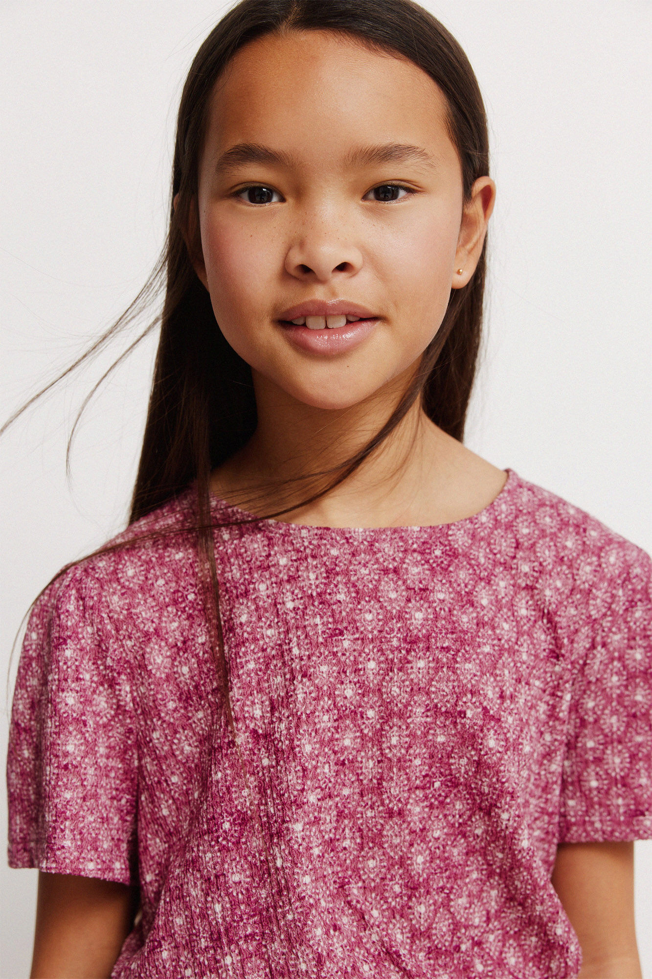 Springfield Kids Vestido manga corta IKAT para ni&ntilde;a morado/lila