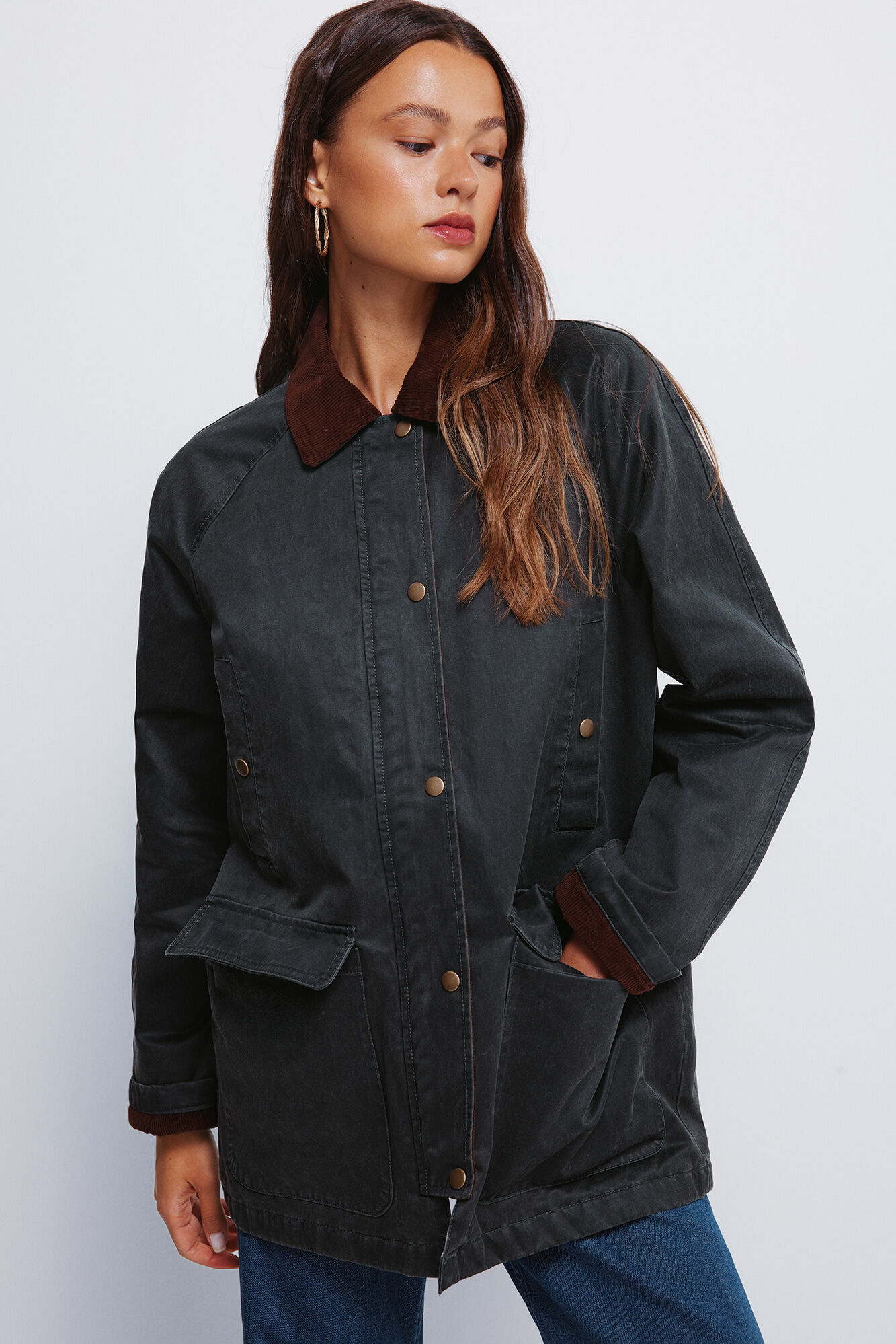 Springfield Parka encerada verde