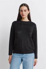 Springfield Playera con tachuelas en la parte delantera negro