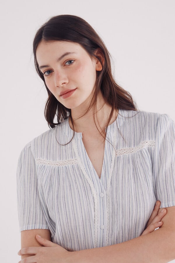 Springfield Blusa romántica lace verde