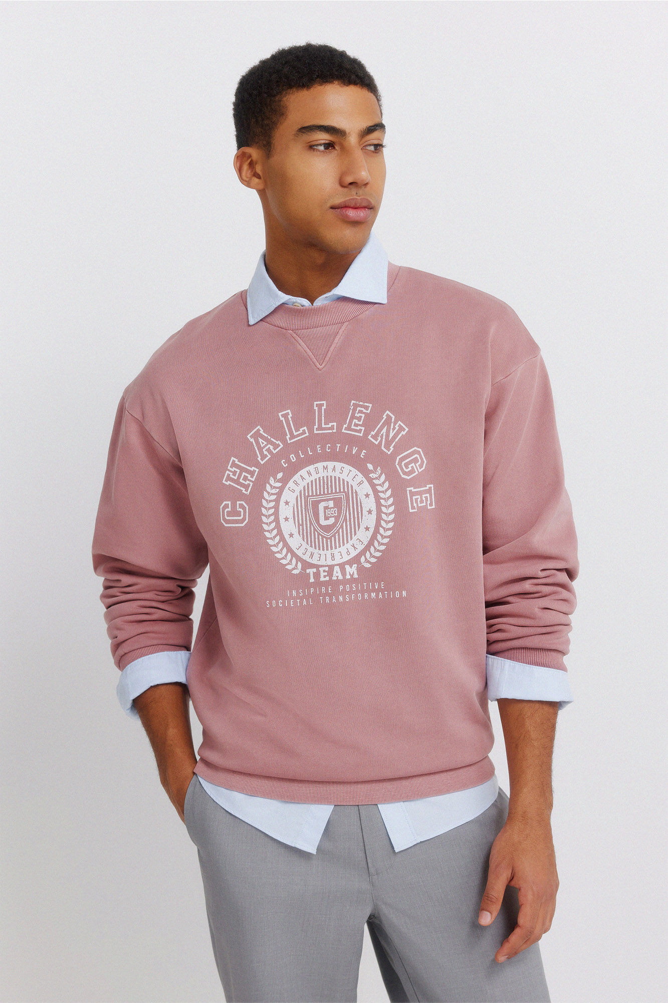 Springfield Sudadera te&ntilde;ida en prenda rosa