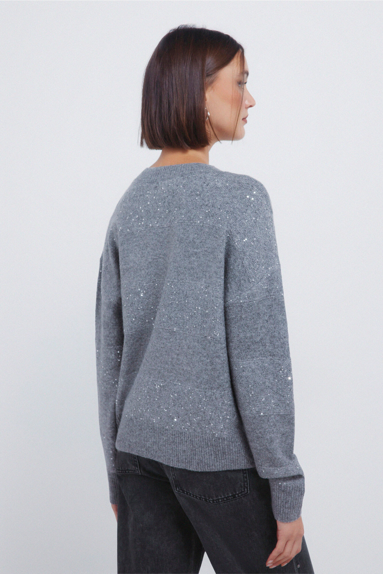 Springfield Jersey de rayas con lentejuelas negro