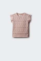 Springfield Kids Top de tejido con volantes para ni&ntilde;a rosa