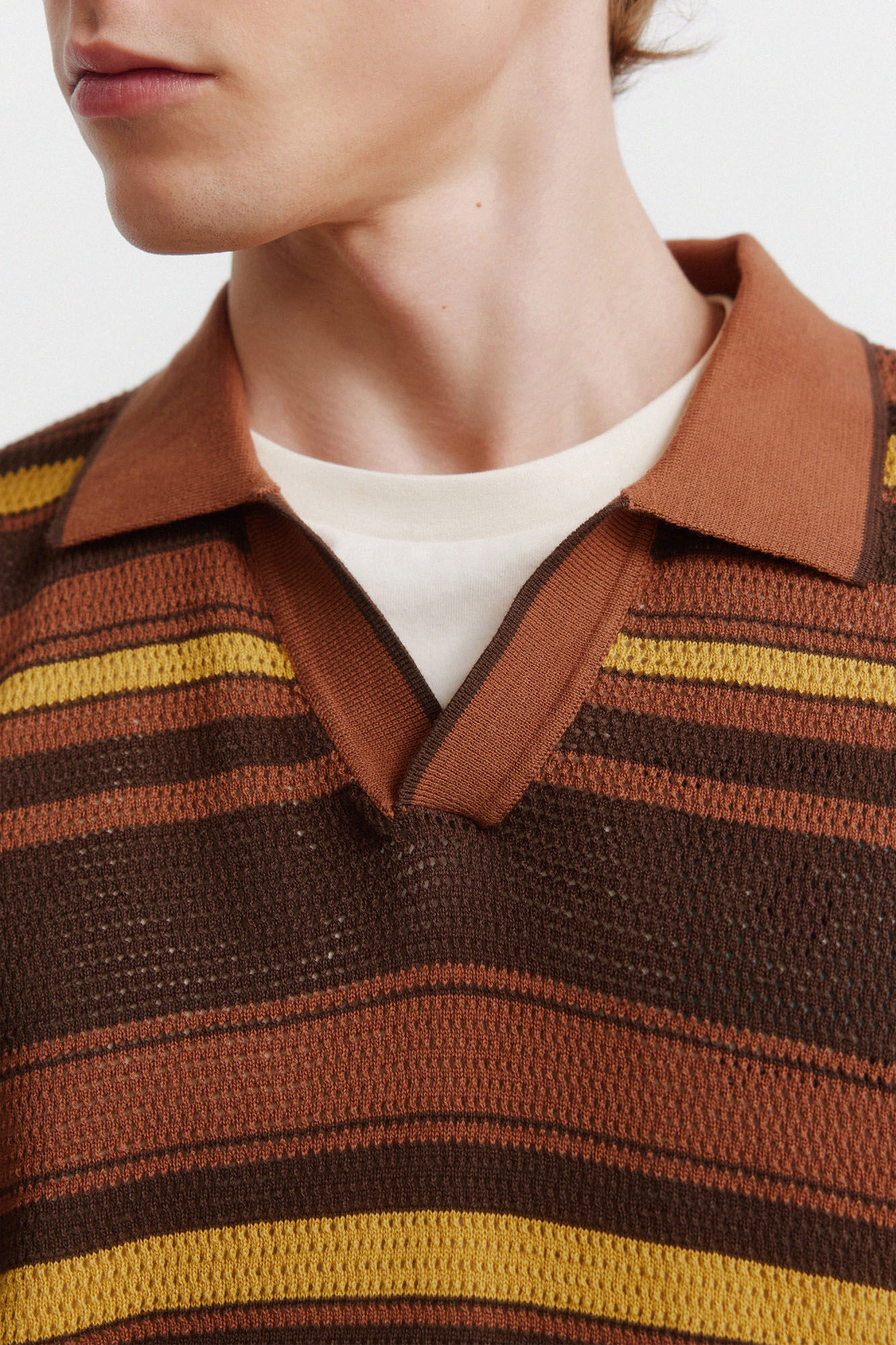 Springfield Polo con estructura de rayas caf&eacute;