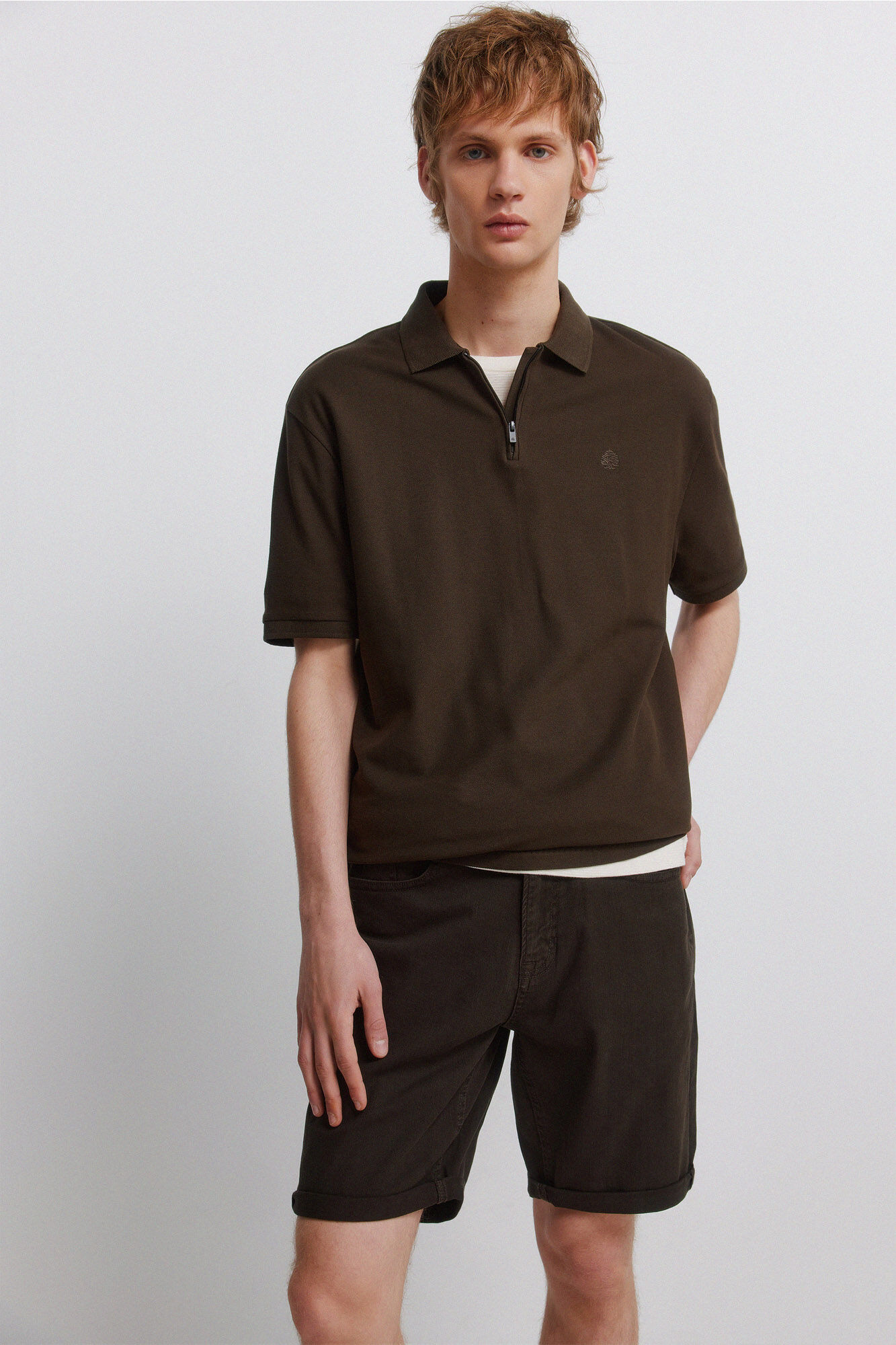 Springfield Bermudas de 5 bolsillos lavadas slim fit caf&eacute;