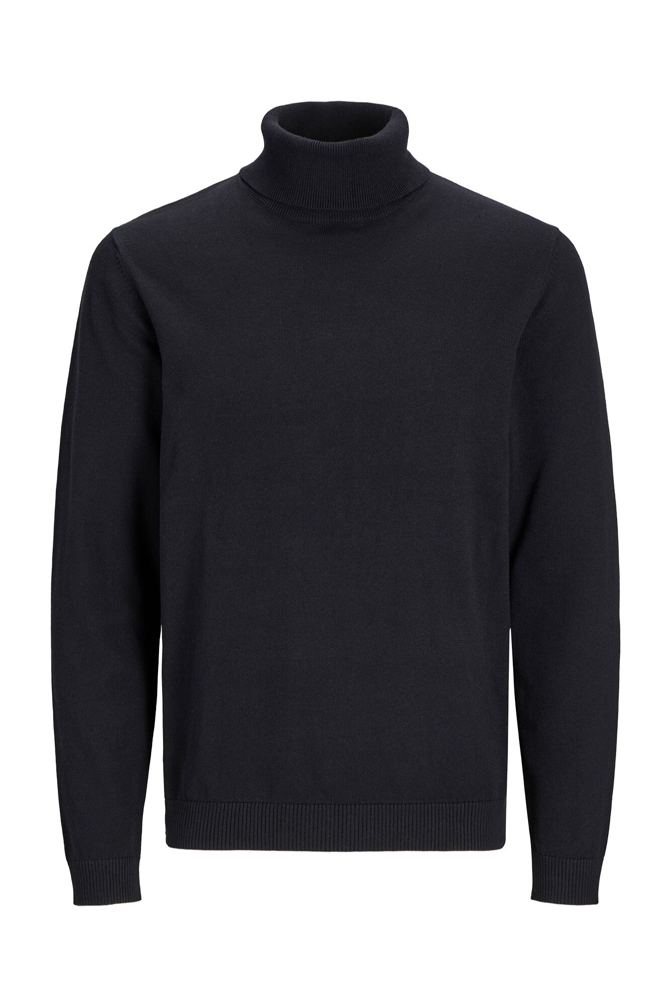 Jack & Jones Su&eacute;ter de algod&oacute;n de cuello alto negro